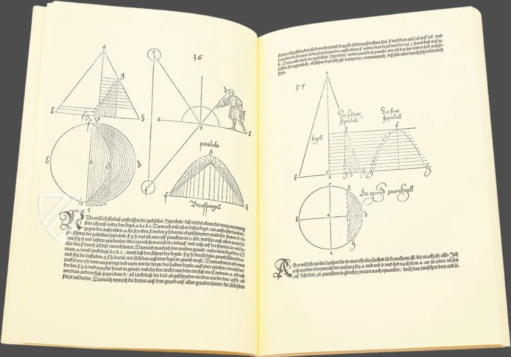 Albrecht Dürer. Treatise on Measurement. Courtesy - Ziereis Facsimiles