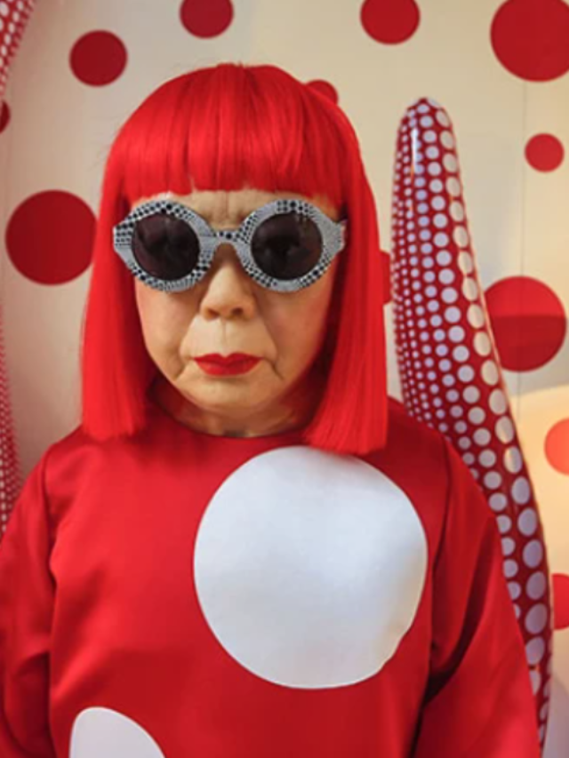 Yayoi Kusama with her Polka dotted prints. Courtesy: Whitney Museum of American Art