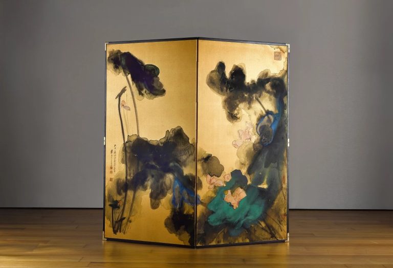Zang Daqian’s Pink Lotus On Gold Screen sold for US$32.3m in its auction debut at Sotheby’s Hong Kong