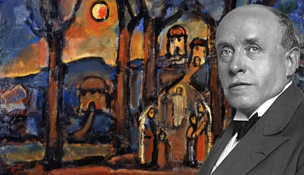 Photo of Georges Rouault with Automne ou Nazareth painting. Courtesy - The Collector
