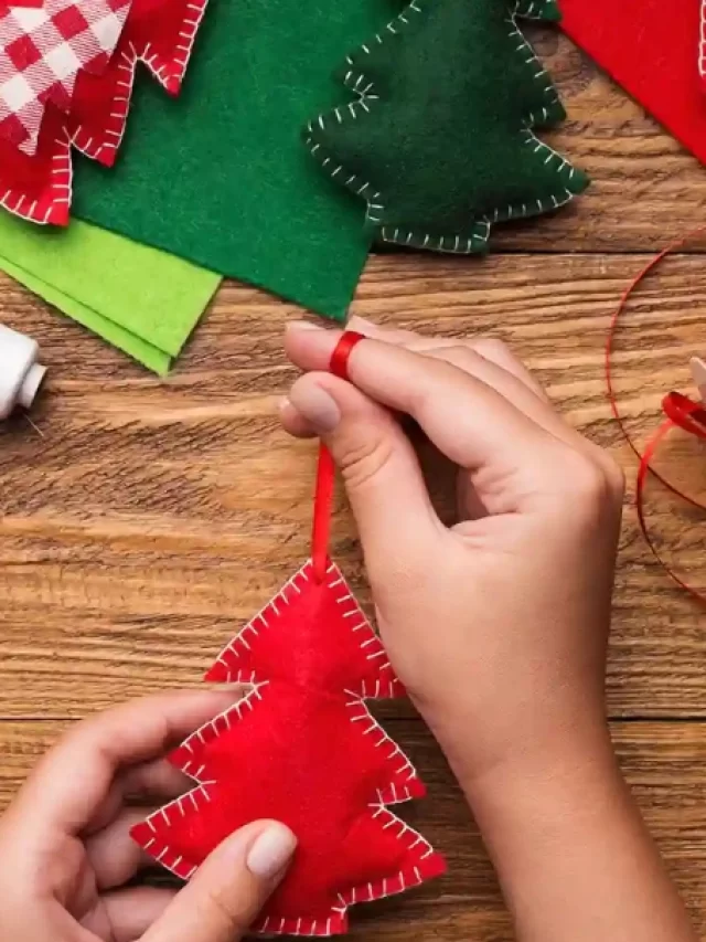 Making DIY Christmas Decor with Felt and Threads