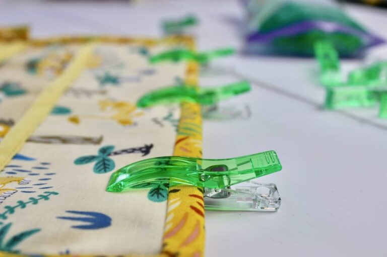 Sewing Clips to Organise Fabrics For Artists