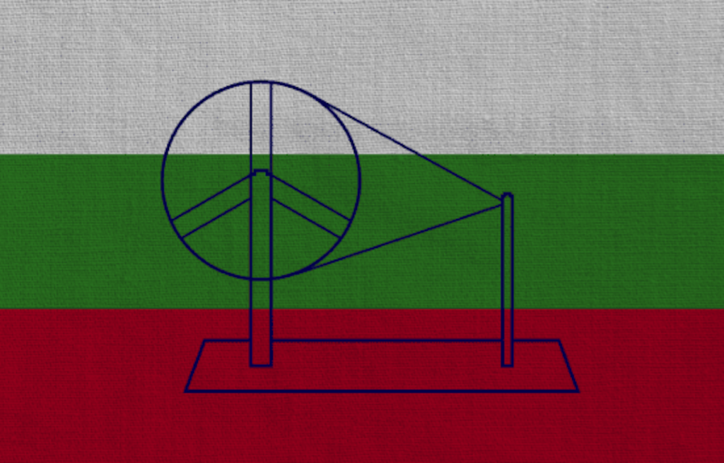 Mahatma suggesting the charkha for the flag