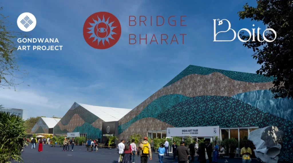 India Art Fair Image with Boito, Gondwana Art Project and Bridge Bharat Logo