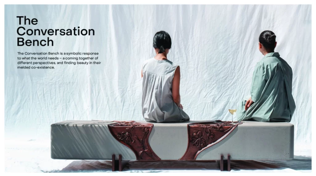 The conversation bench by Tania & Sandeep Khosla and the Mangrove Collection
