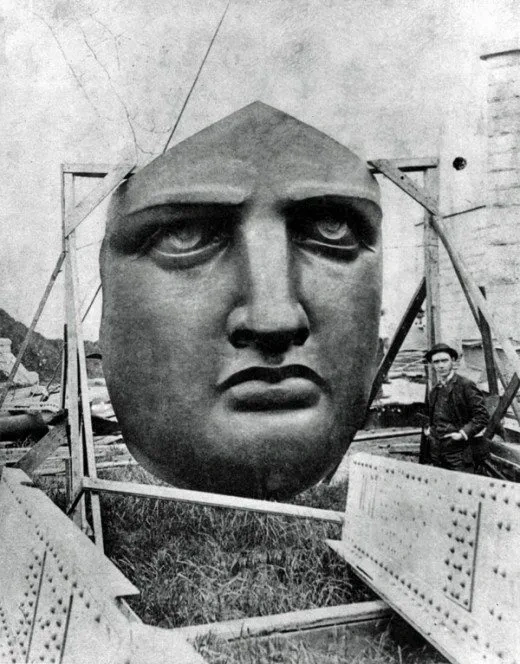 the Statue of Liberty being constructed in the US by the French Sculptor