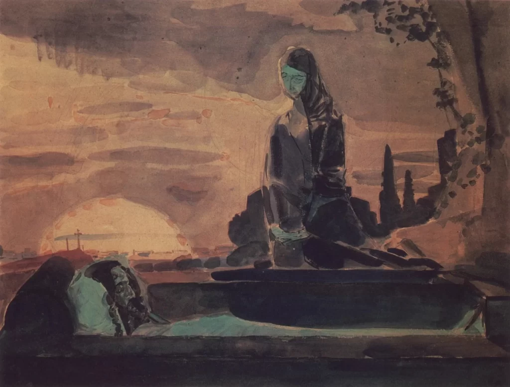 Mikhail Vrubel Paintings - Lamentation (1887)