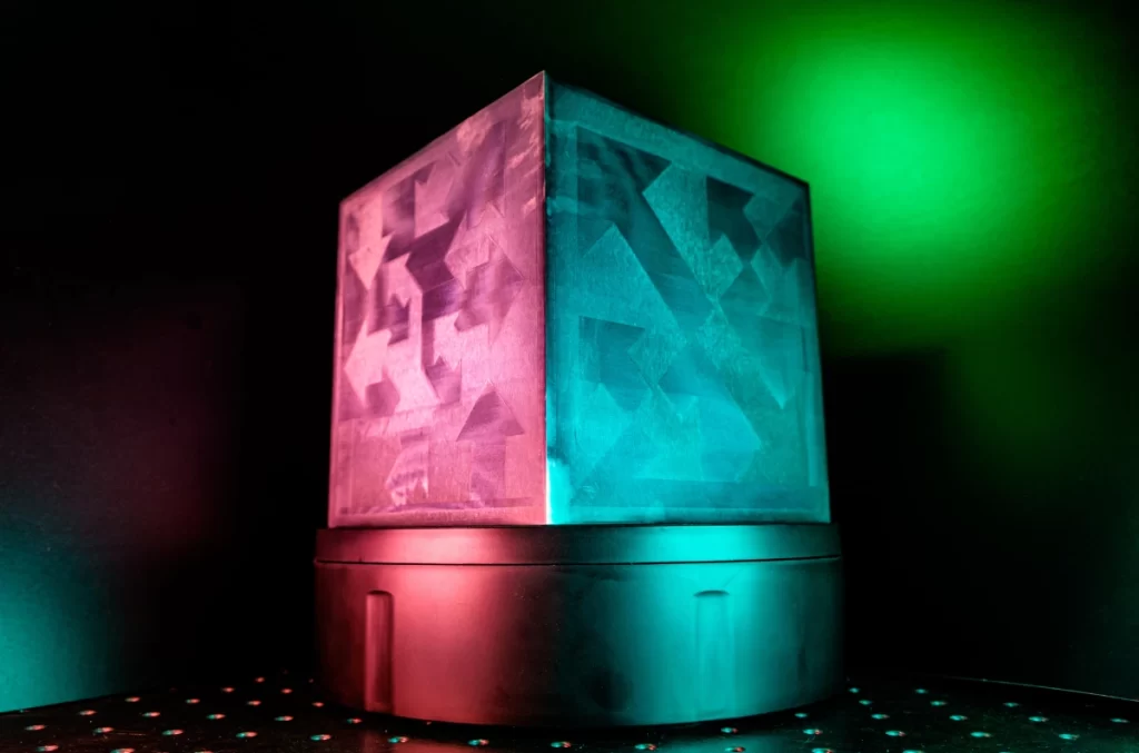 One of the cubes designed by Lakshmi Mohanbabu Artist