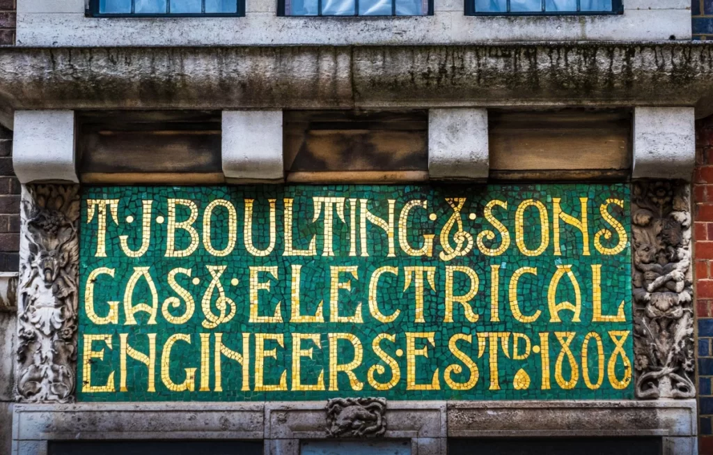 TJ Boulting & Sons mural, which was used by TJ Boulting Gallery.