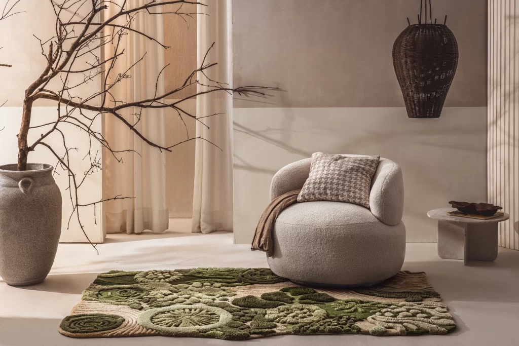 Velvet moss rug, courtesy of Latika Jagwani Loops by LJ