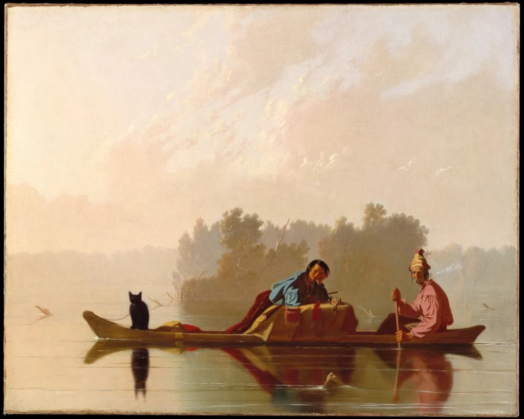 george caleb bingham art. Fur Traders Descending the Missouri (1845) 