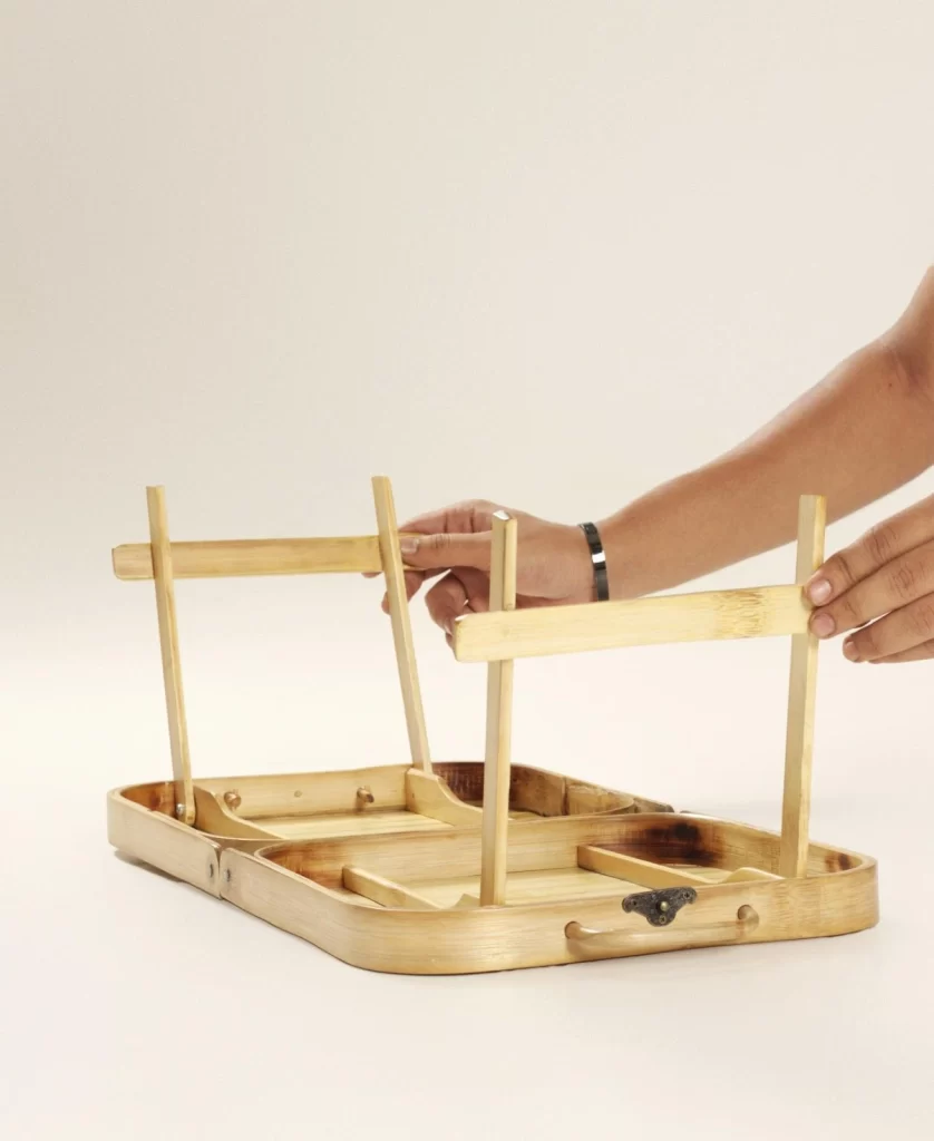WishWa, collapsible bamboo desk. courtesy of Pavan Bharadwaj