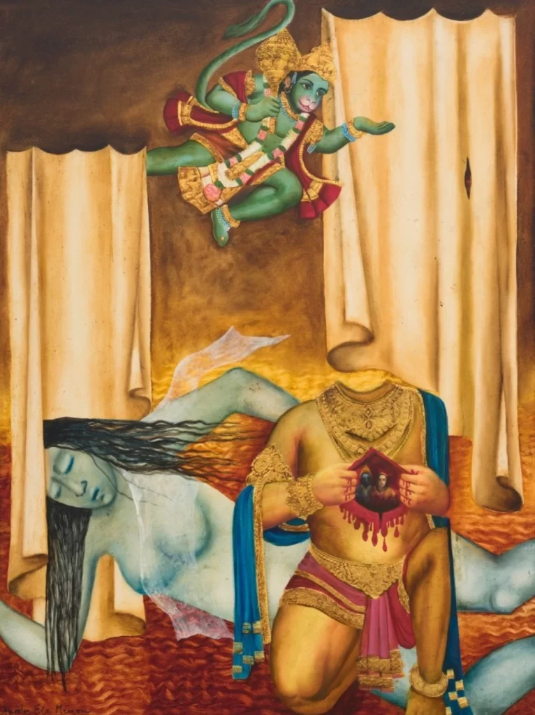 Anjolie Ela Menon. Girl Dreaming (2000). Courtesy - Saffronart via Facebook