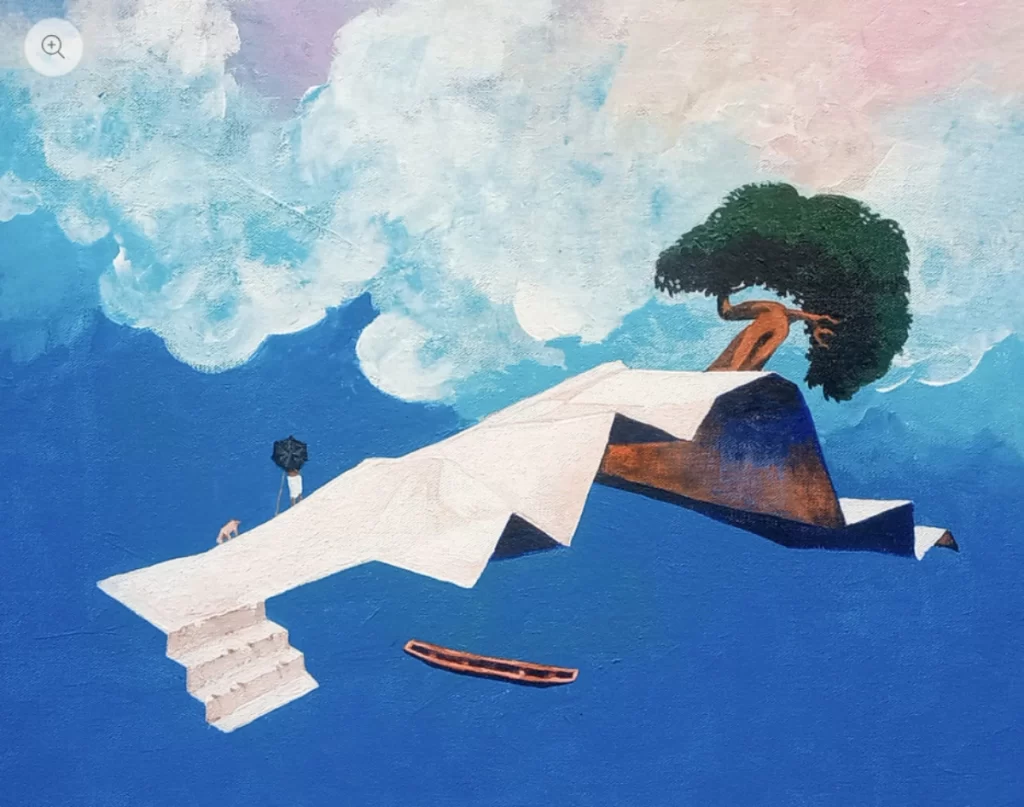 Ranjit Balmuchu. Landscape. Acrylic on canvas board, 20x16 in.