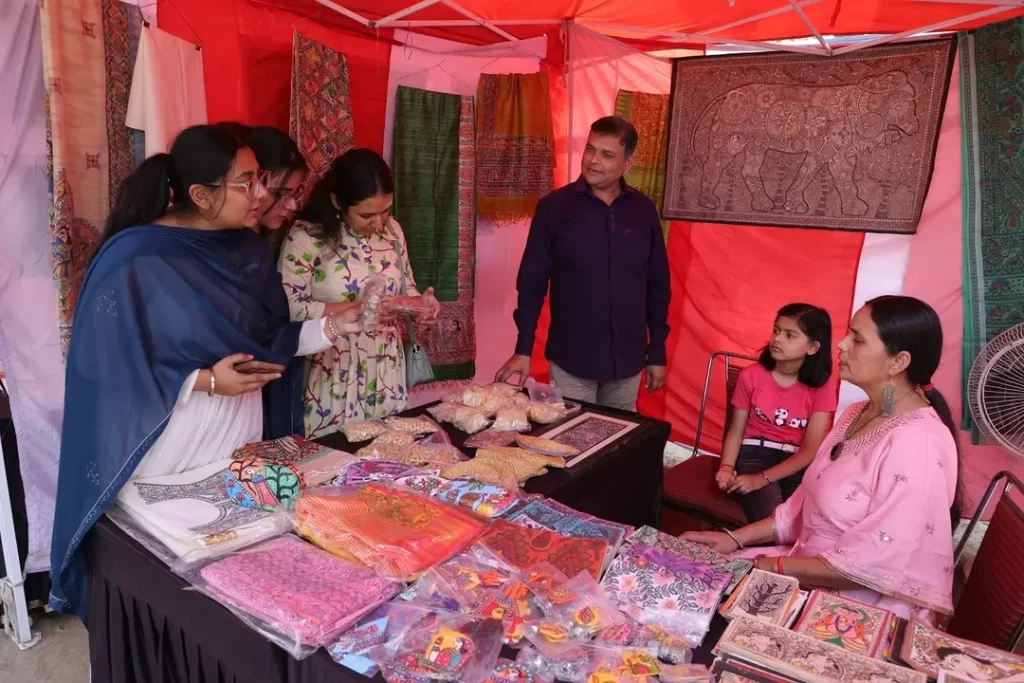 Sarees and paintings at Rajeshwari Kala Mahotsav