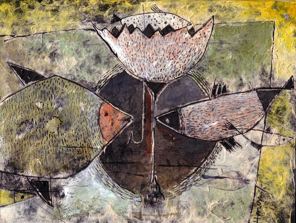 Mixed media on Board Haren Thakur's solo exhibition