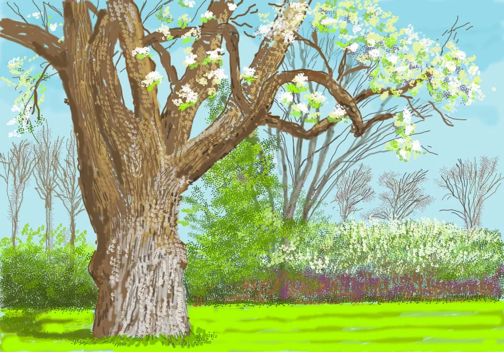 David Hockney, 27th March 2020, No. 1. Image Courtesy of lmvh
