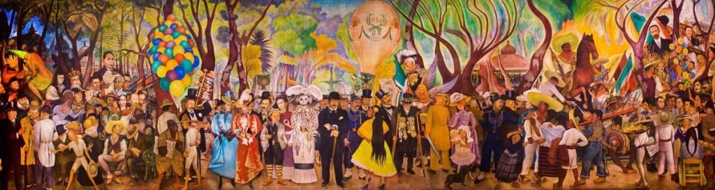 Dream of a Sunday Afternoon in Alameda Park by Diego Rivera. Image Courtesy of Diego Rivera.org