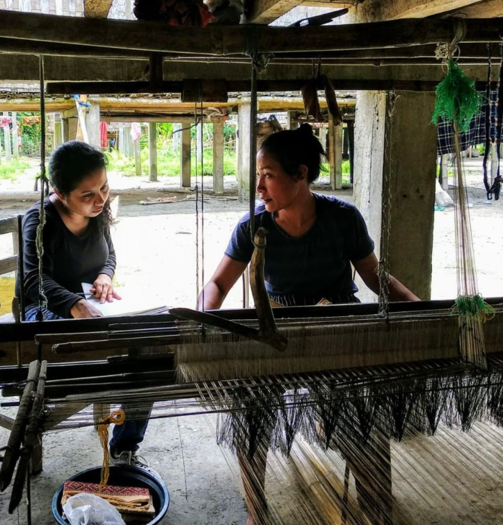 Angana, working with her artisan. Courtesy of Kiron Foundation
