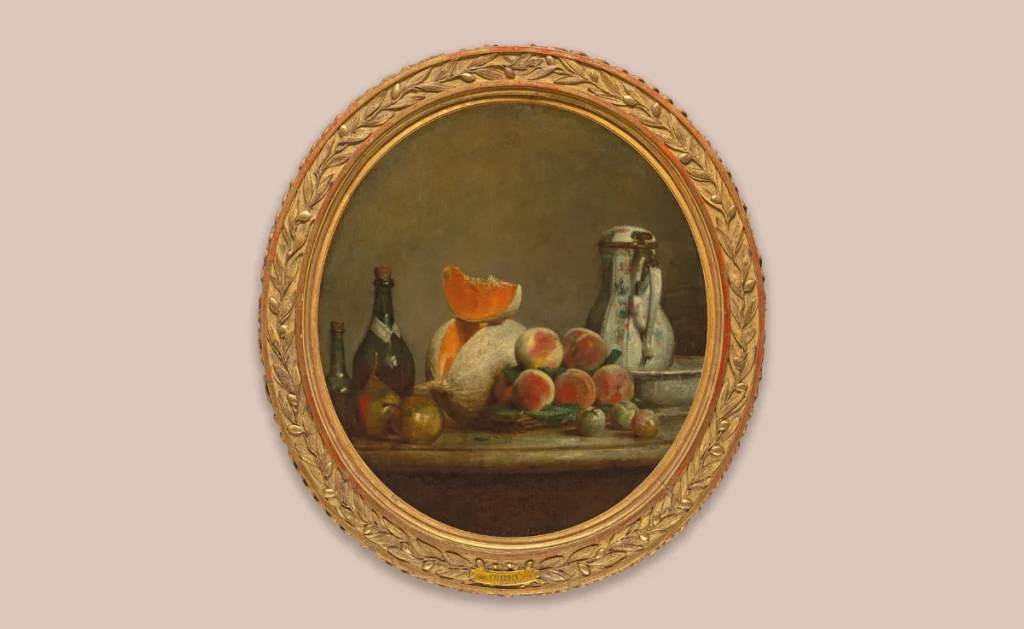 Jean Siméon Chardin. The Cut Melon, or Le Melon entamé, (1760). 57 x 51.5 cm. Courtesy - Christie’s