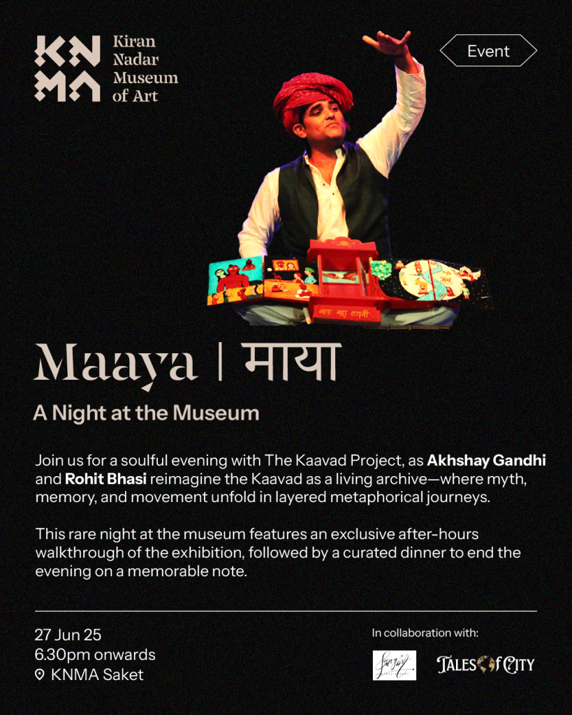 Maaya by Kaavad Project inspired by the Kaavad artwork on display at KNMA