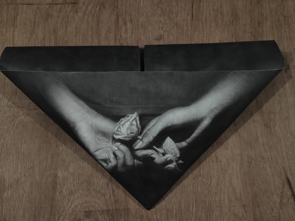 charcoal art installation