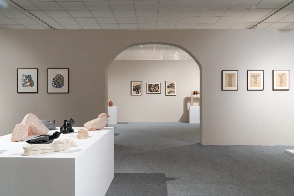 art and sculpture in a Delhi gallery exhibition 