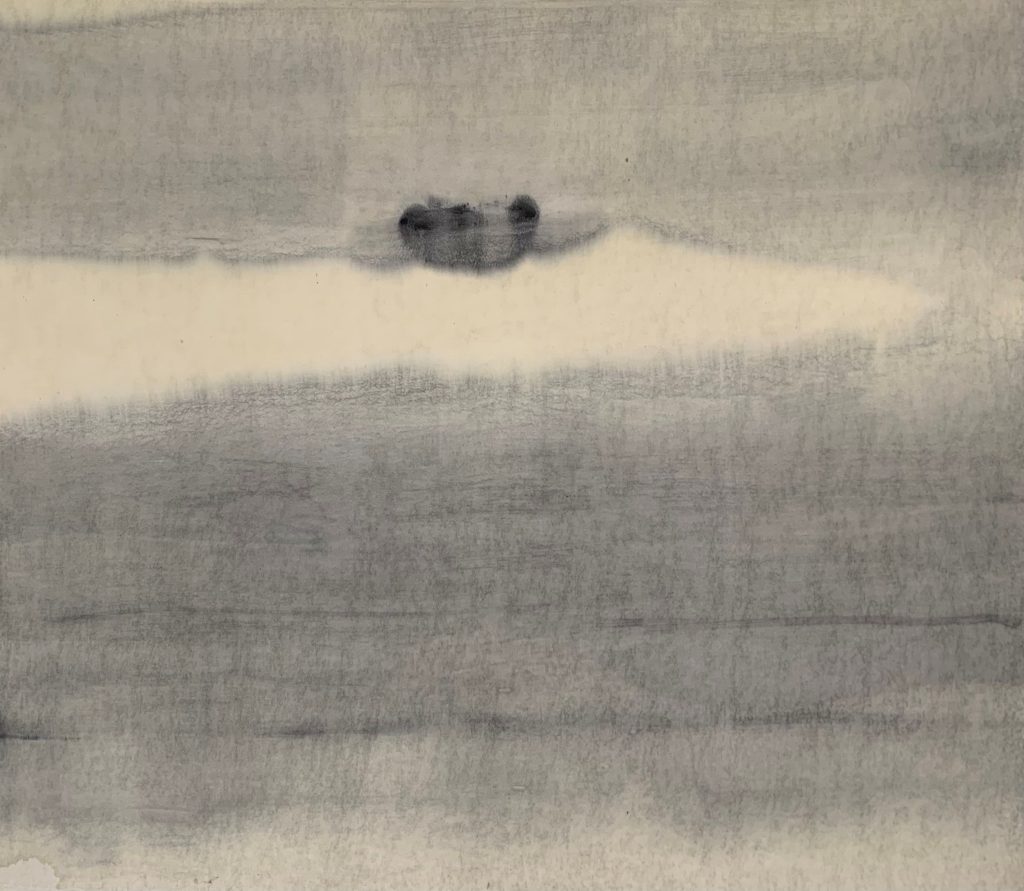 oil and casein on silk art