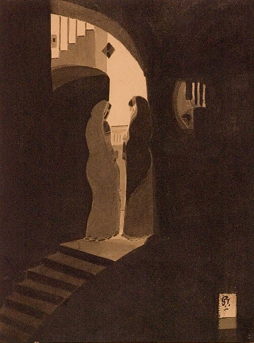 Art by Gaganendranath Tagore- Meeting at the Staircase