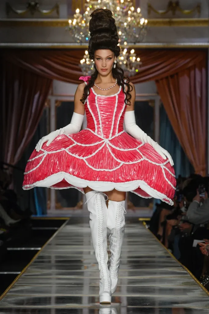Fashion: Bella Hadid wearing Moschino Fall 2020 Ready-to Wear