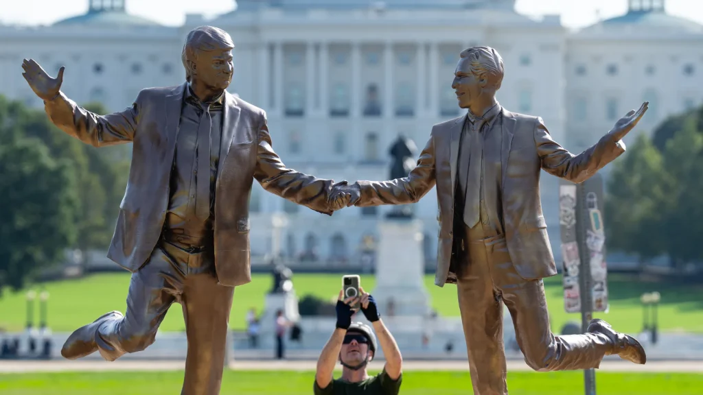Donald Trump and Jeffrey Epstein Statue