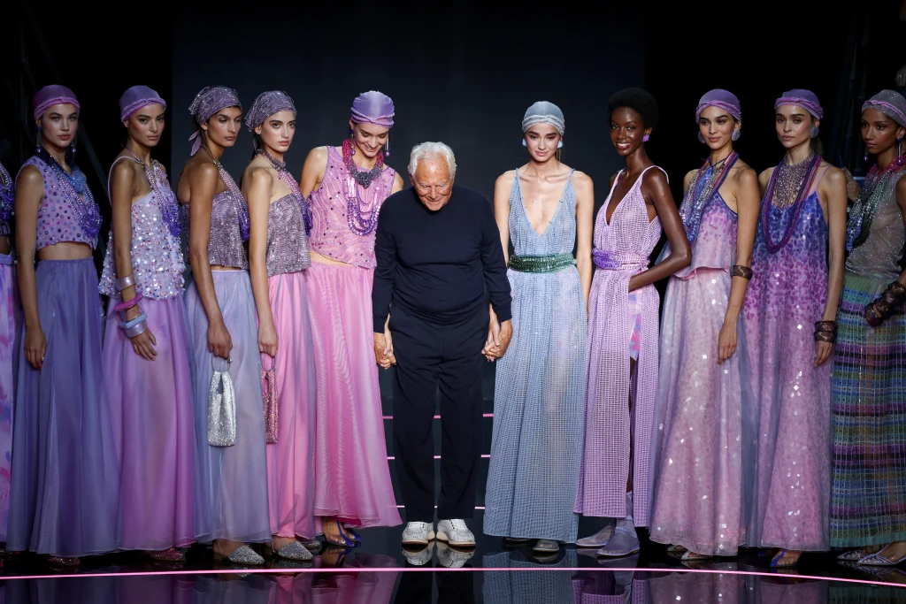 Giorgio Armani Presenting His Collection