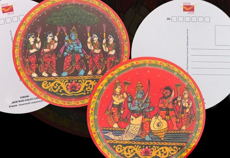 India’s First Circular Postcards Adorned by Sawantwadi’s Ganjifa Art